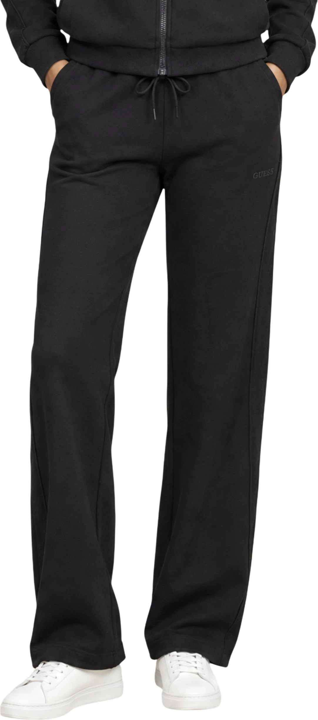 Pantallona sportive për femra Guess Elsa Wide Leg V6BB20 K6366, të zeza