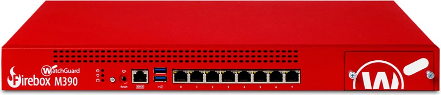 Firewall WatchGuard Firebox M390, 8x RJ-45 Gigabit, 18 Gbit/s, e kuqe