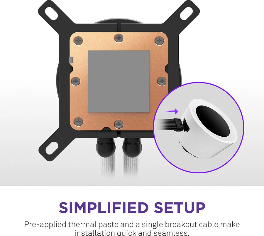 Ftohës uji AIO NZXT Kraken Plus V2 240mm, RGB, Display TFT, i bardhë