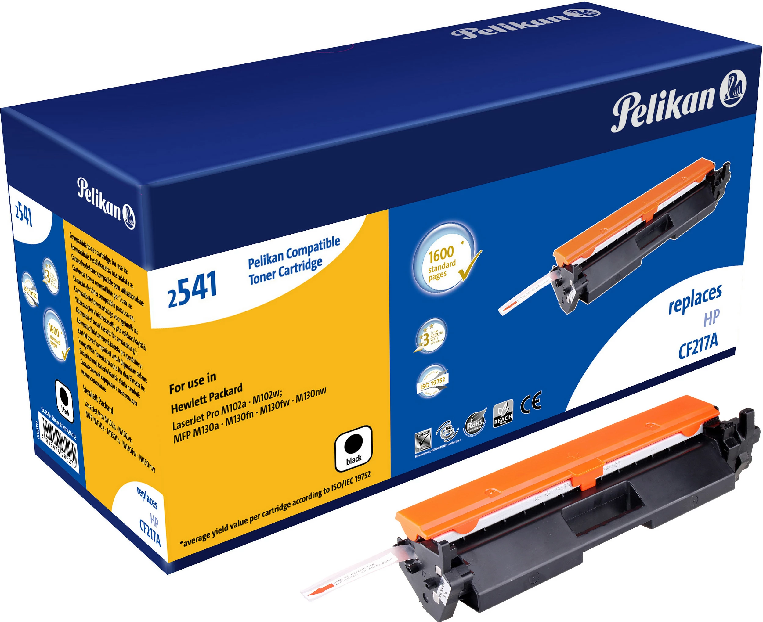 Toner Pelikan për HP CF217A (17A), kompatibil, 1600 faqe, i zi