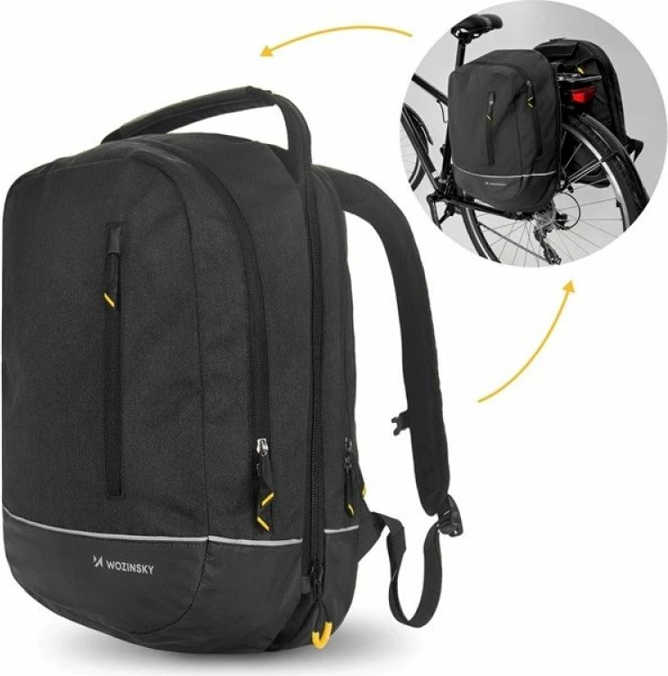 Çantë shpine/çantë biçiklete Wozinsky WBB30BK, e zezë, 30L