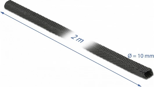 Tub termo-tkurrës DeLOCK 2 m x 10 mm, raport tkurrje 2:1, i zi