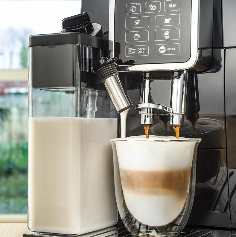 Aparat espresso automatik DeLonghi Dinamica ECAM 350.55.B, 1.8 L, 15 bar, me mulli dhe frother qumështi, i zi