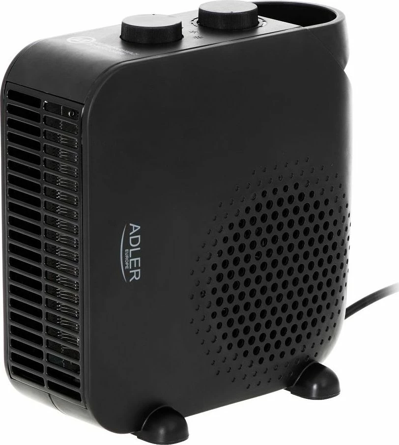 Ngrohës me ventilator Adler AD 7725B 2000 W, termostat, 2 nivele fuqie, ajër i ftohtë, i zi