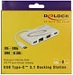 Docking stacion DeLOCK 87731, USB-C 3.2 Gen 1, HDMI/VGA, RJ-45, USB-A, USB-C, gri/bardhë