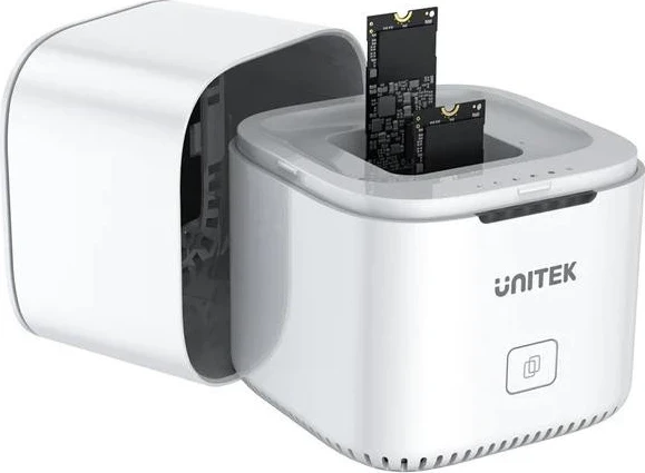 Stacioni i Klonimit Unitek 2x M.2 PCIe / NVMe SSD, i bardhë