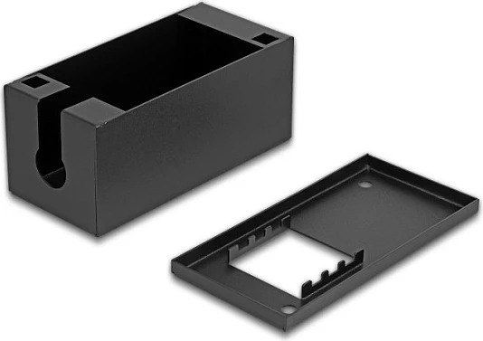 Kuti lidhëse DeLOCK Easy 45 Module Holder, montim mur/tavolinë, 2 porta (22.5x45) ose 1 port (45x45), metal, e zezë