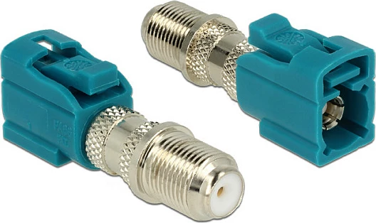 Adapter koaksial DeLOCK 89464, FAKRA Z (F) në F (F), 50 Ω, Blu/Argjend