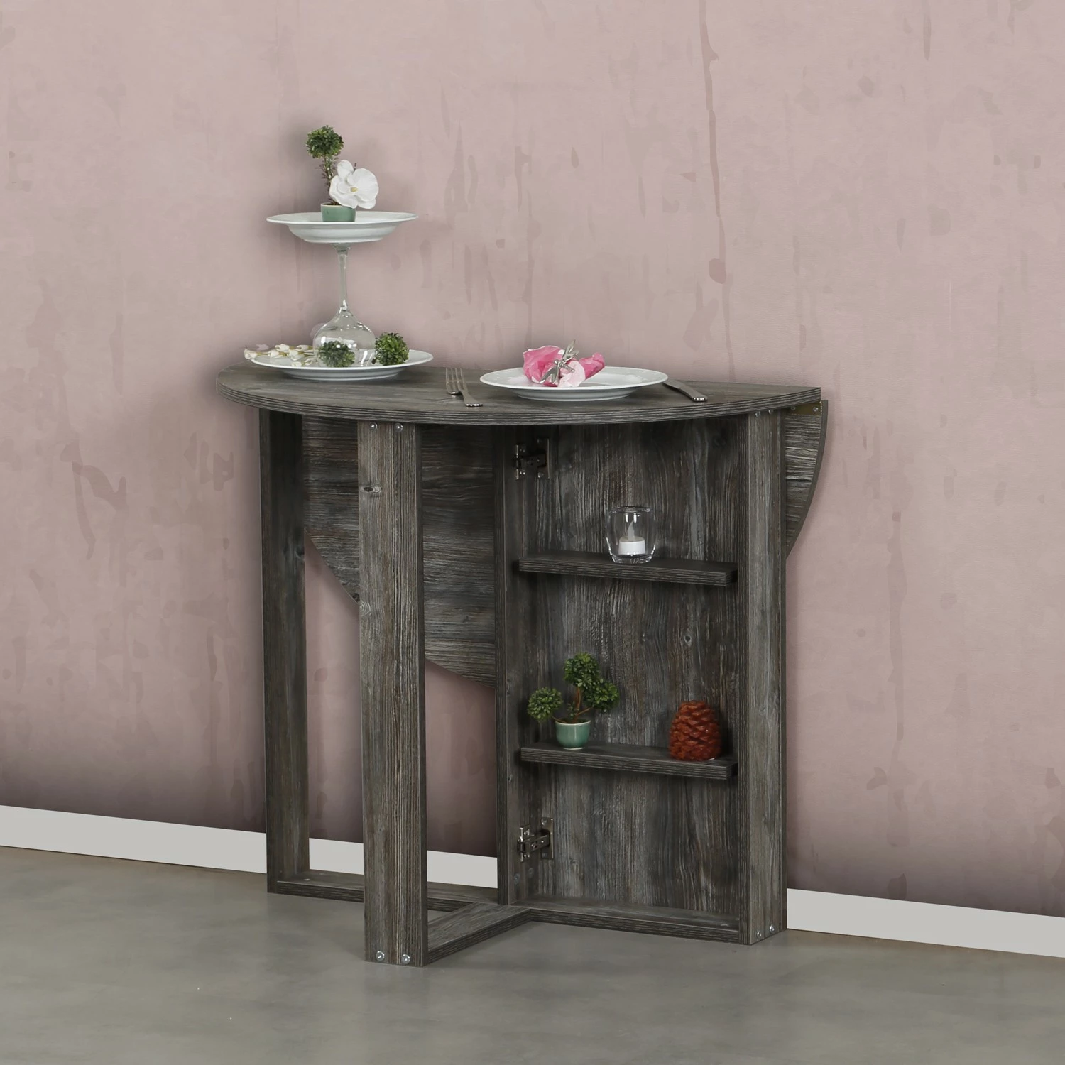 Tavolinë palosëse Hanah Home, mesatare, ngjyrë Jackson Pine