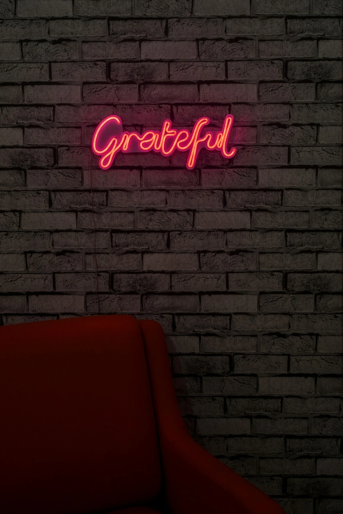 Dekor ndriçues plastik LED, Wallity Grateful, ngjyrë rozë