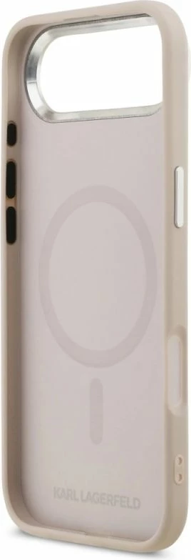 Kapak telefoni Karl Lagerfeld Karl & Choupette Pins MagSafe për iPhone Air, rozë
