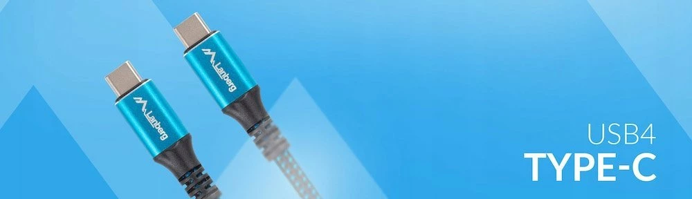 Kabllo USB-C në USB-C Lanberg CA-CMCM-45CU-0015-BK, USB4, 1.5 m, 40 Gb/s, 240W PD, 8K@60Hz, zi-blu