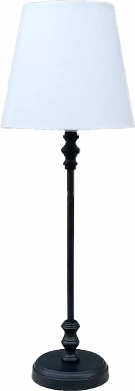 Llambë tavoline HOLM, alumin i zi, material tekstili i bardhë, 11x11x51cm