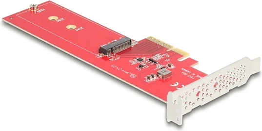 Kartë PCIe DeLOCK 90889, adapter M.2 NVMe PCIe 5.0, 2242/2260/2280, e kuqe