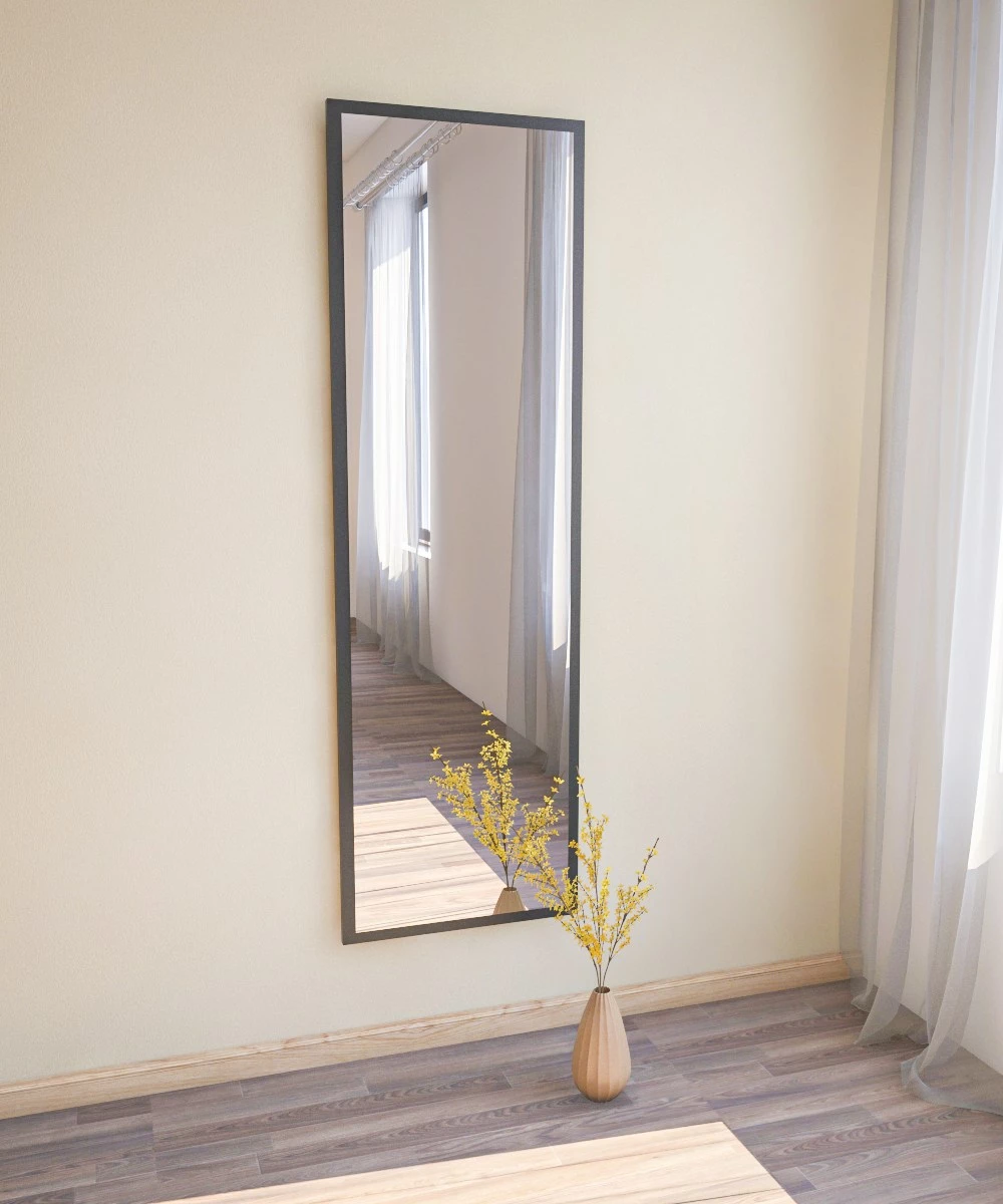 Pasqyrë qëndrore në dysheme, Hanah Home Tessa, e zezë