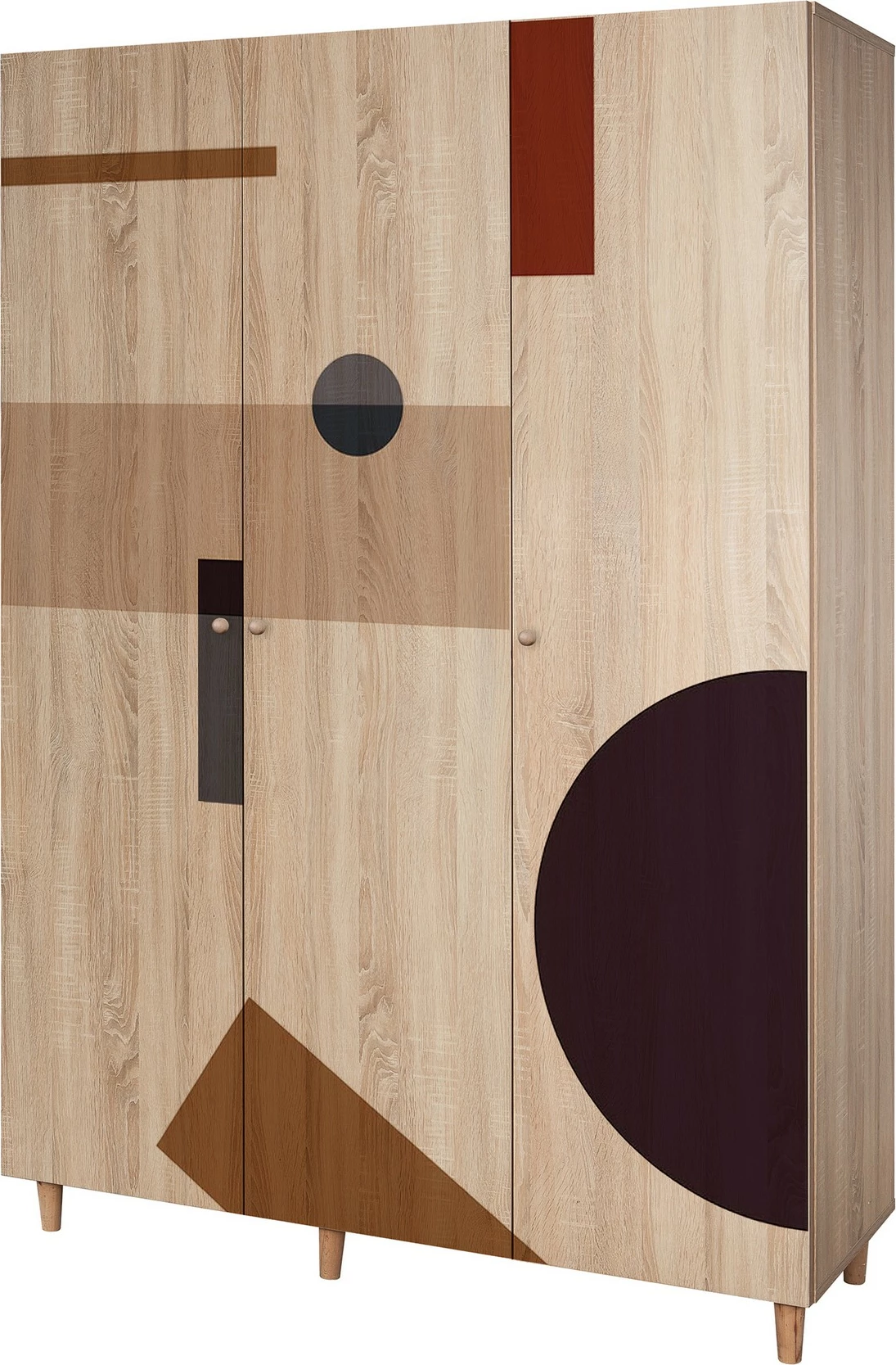 Dollap Lena 3, Skye Decor, ngjyrë sonomo, 135x192x52 cm