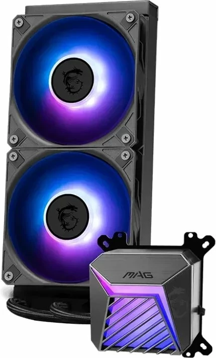 Ftohje me ujë MSI MAG CoreLiquid A15 240 (306-7ZWAA11-L80), radiator 240mm, ARGB, 2x120mm PWM