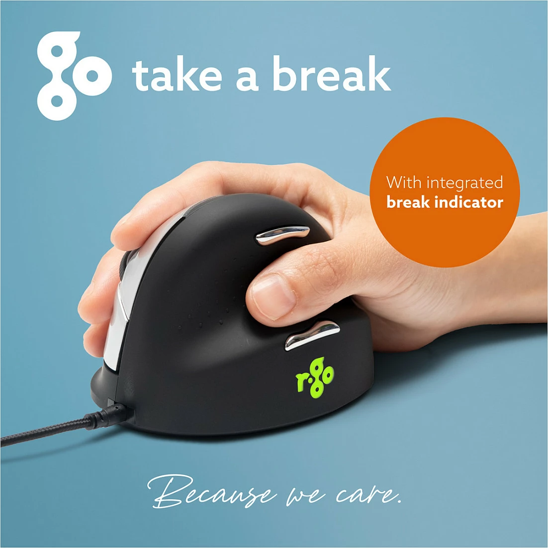 Maus R-Go HE ergonomik për dorë të djathtë, USB, 2400 DPI, i zi/argjendtë
