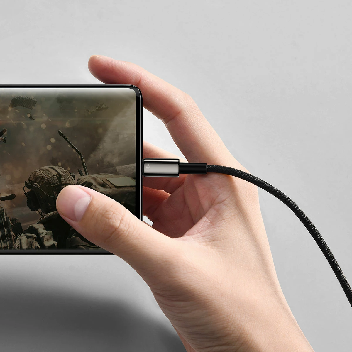 Kabllo Baseus Tungsten Gold USB-A në USB-C 2m, 100W, e zezë