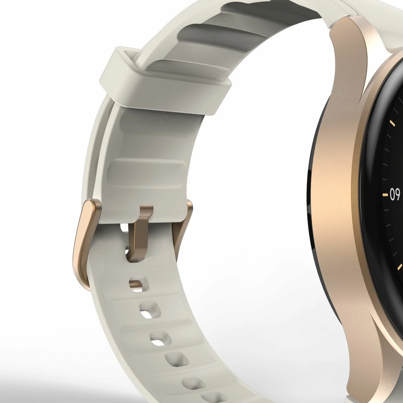 Smartwatch Hama 8900 GPS AMOLED 1.32", rrip silikoni bezhë, Gold