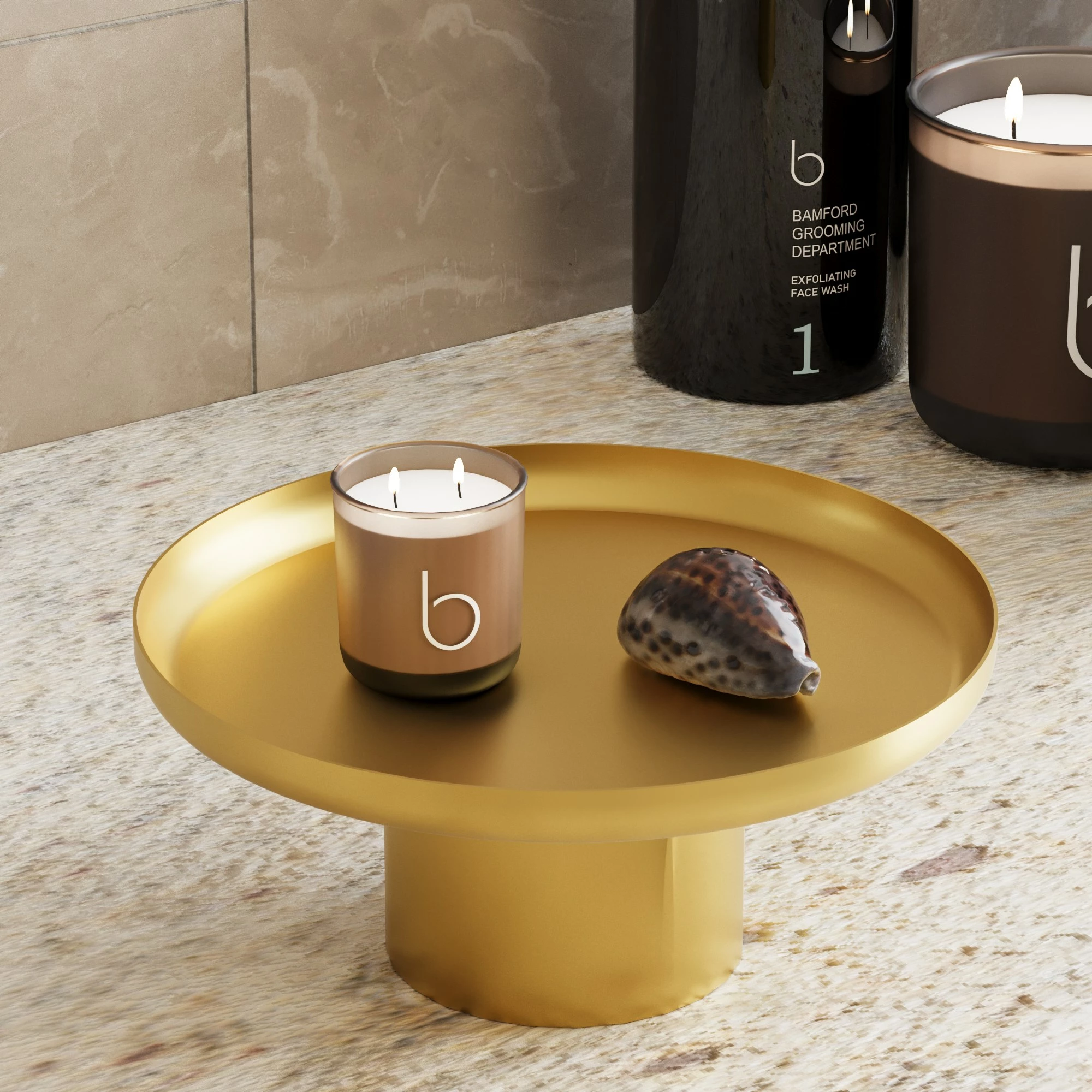 Aksesor dekorativ metalik Aberto Design, Nısıros-B, ngjyrë ari
