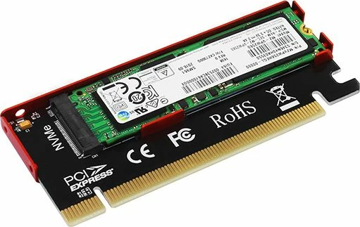 Adapter PCIe x16 në M.2 NVMe Axagon PCEM2-S, PCIe 3.0 x4, 2230-2280, ftohës pasiv, kuqe