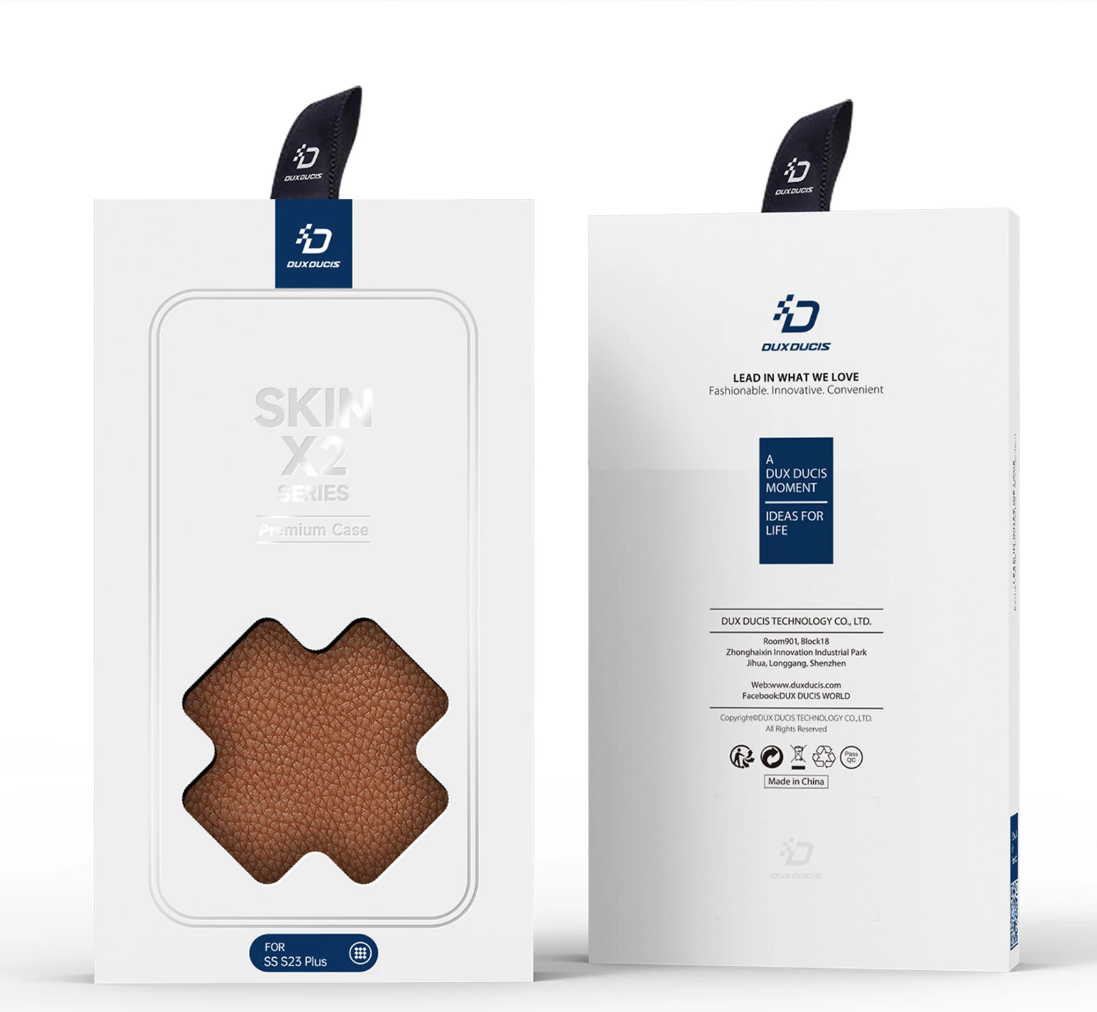 Mbështjellës Dux Ducis Skin X2 për Samsung Galaxy S23+, me kapak, portofol dhe qëndrim, Kafe