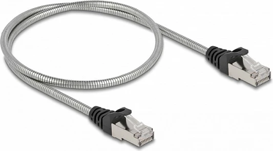 Kabllo rrjeti DeLOCK RJ45 Cat6a U/FTP, 0.5 m, mbështjellës metalik, Silver