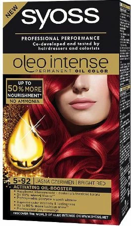 Bojë për flokë Syoss Oleo Intense 5-92, permanente, pa amoniak, e kuqe e çelët