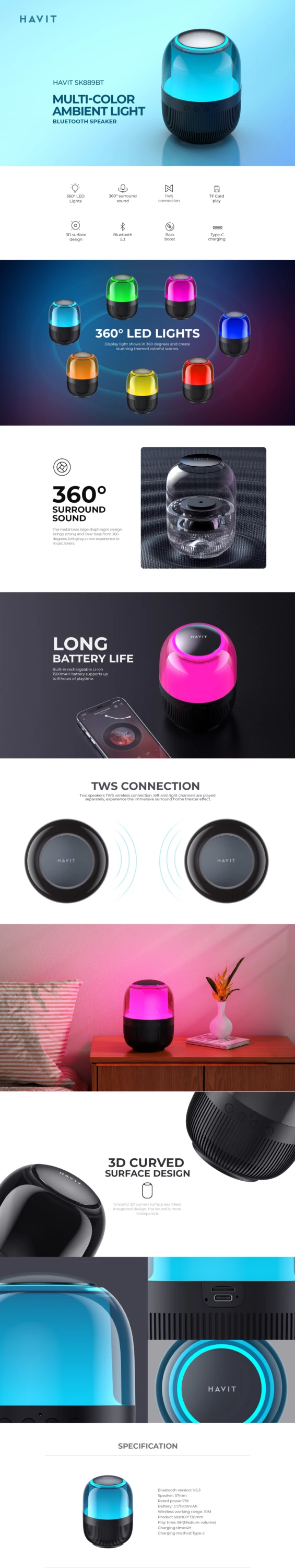 Altoparlant HAVIT SK889BT