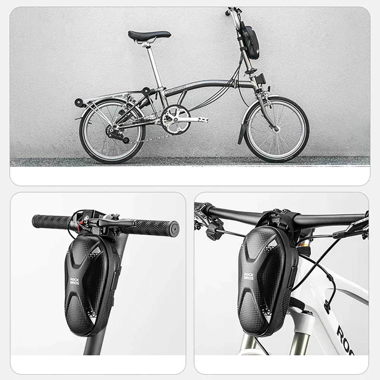 Çantë për timon Rockbros 3011006301, 1.3 L, me porta USB-A/USB-C, e zezë