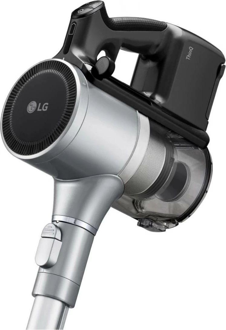 Fshesë pa kabllo stick LG A9K-CORE3S CordZero me stacion All-in-One Tower, 260 W, depozitë 0.44 L/1.1 L e kompresuar, filtër 5-shtresor, Wi‑Fi, Black‑Silver