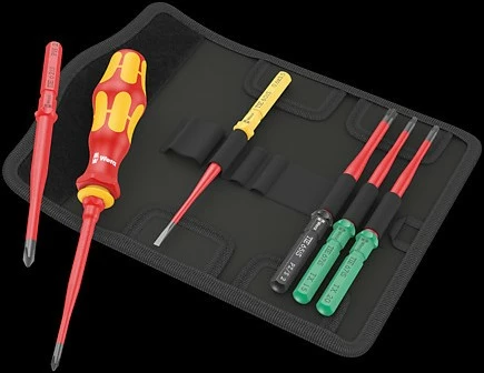 Set veglash Wera 05006603001, 7 copë, kuti tekstile, e zezë