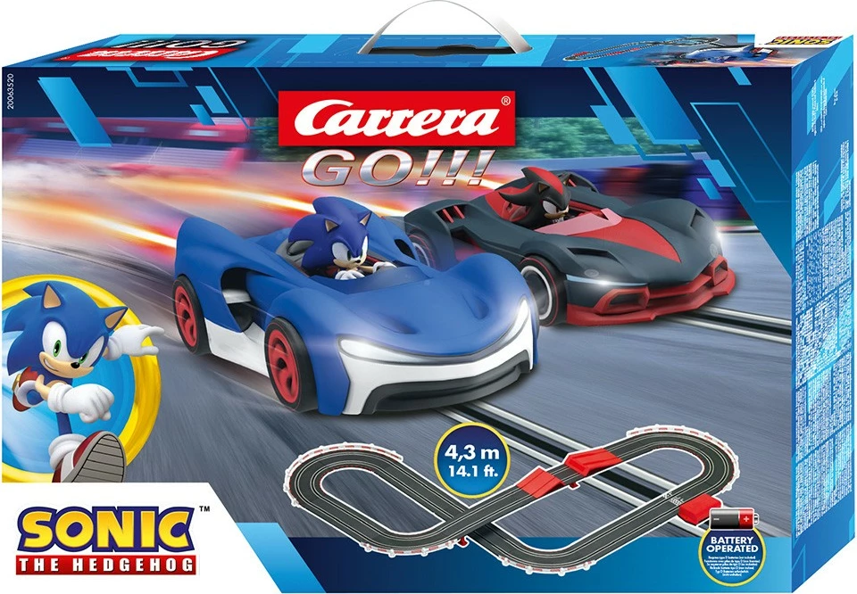 Set garash Carrera GO!!! Sonic the Hedgehog, me bateri, shumëngjyrësh