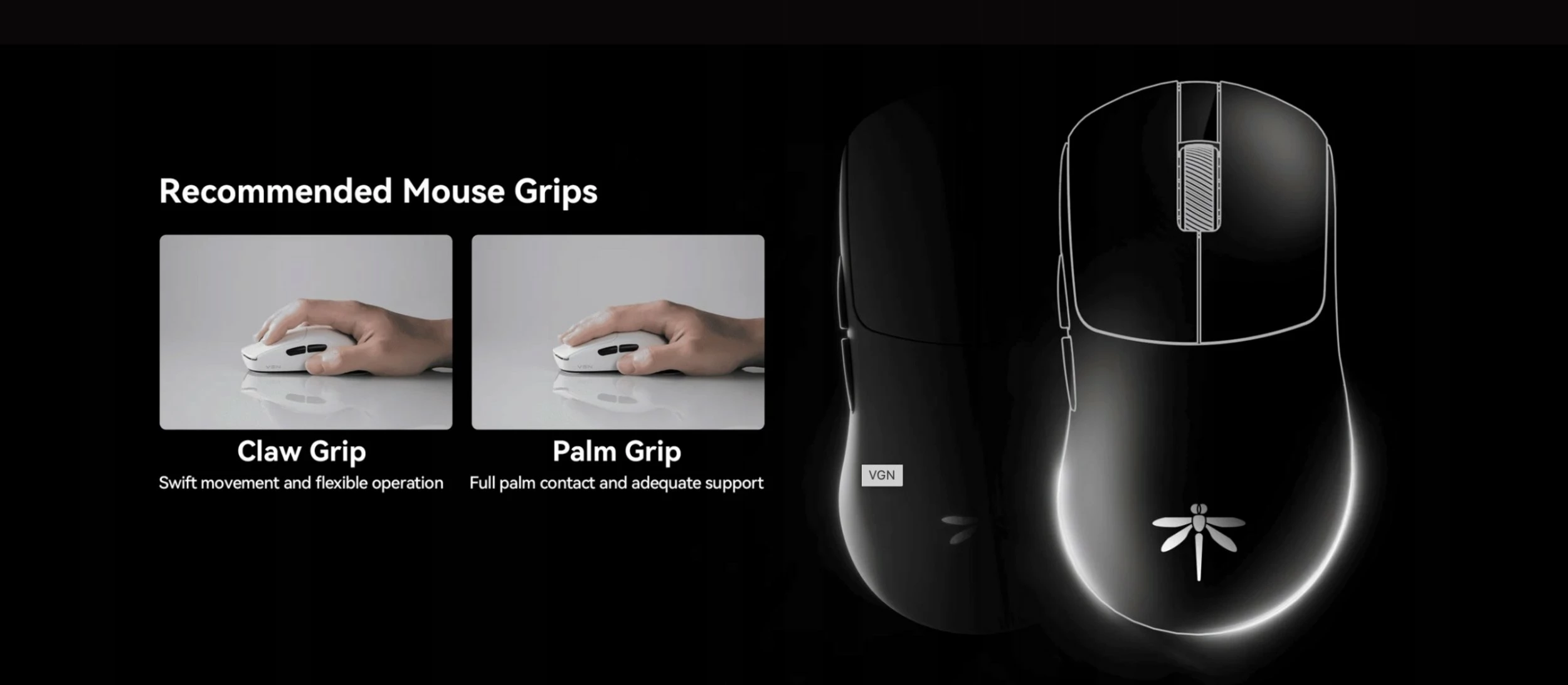 Maus VGN Y2 Pro (84716060) 36000 DPI PAW3395 8000 Hz wireless 2.4GHz/Bluetooth + USB, zi 2