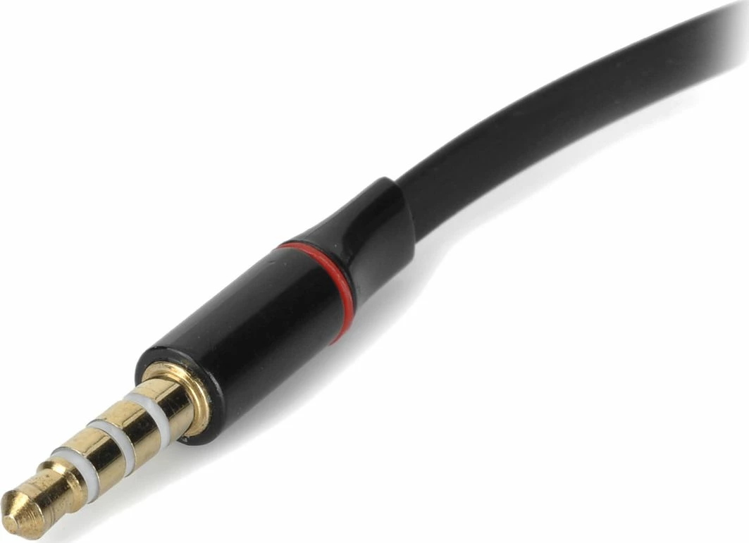 Adapter audio Mozos ASM-5 Jack 3.5mm mashkull në Jack 3.5mm femër CTIA/OMTP, i zi