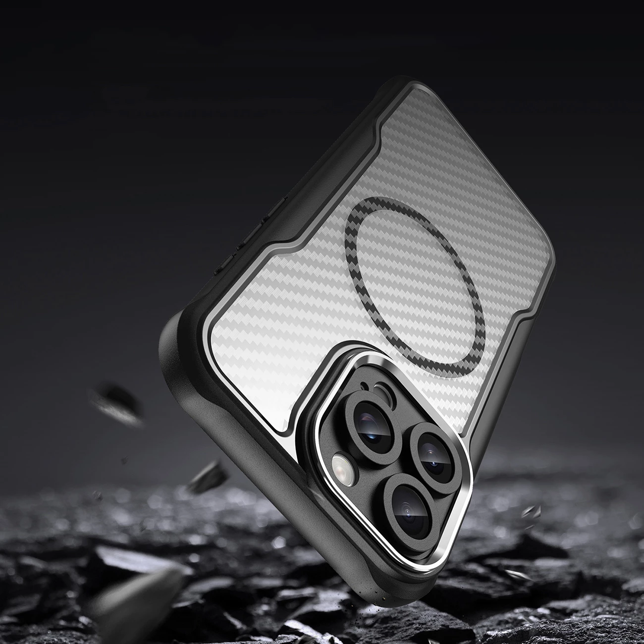 Mbështjellës Hurtel Leading Series MagSafe për iPhone 16 Pro, TPU, i zi