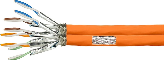 Kabllo rrjeti LogiLink Cat7 S/FTP AWG23 1000MHz, duplex, portokalli