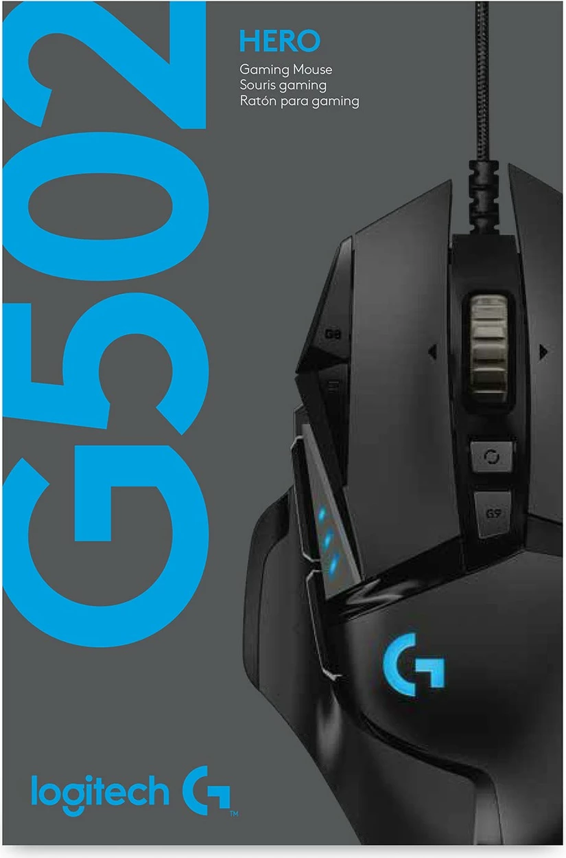 Maus Logitech G G502 HERO, 25600 DPI, USB, i zi