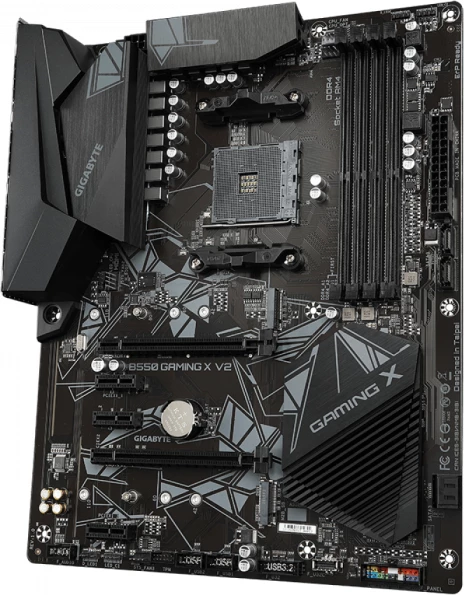 Pllakë amë GIGABYTE B550 GAMING X V2, AM4, ATX, DDR4 deri 128GB, PCIe 4.0, 2x M.2, SATA3, USB 3.2 Gen2, HDMI/DVI, e zezë