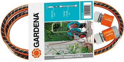 Set lidhës për zorrë GARDENA Comfort FLEX 13 mm (1/2"), 1.5 m, zi/portokalli