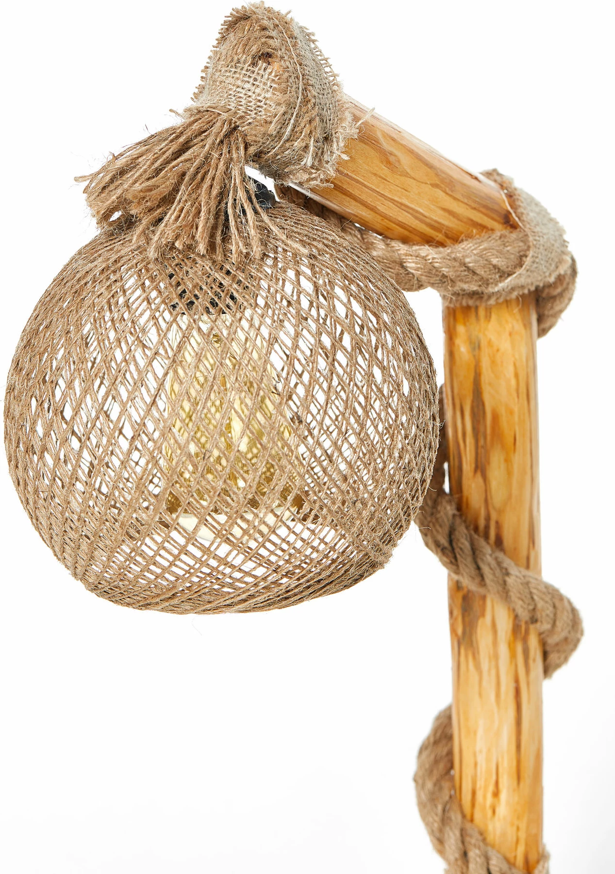 Llambë dyshemeje Opviq, Canata, trup druri, kapak jute, ngjyrë natyrale