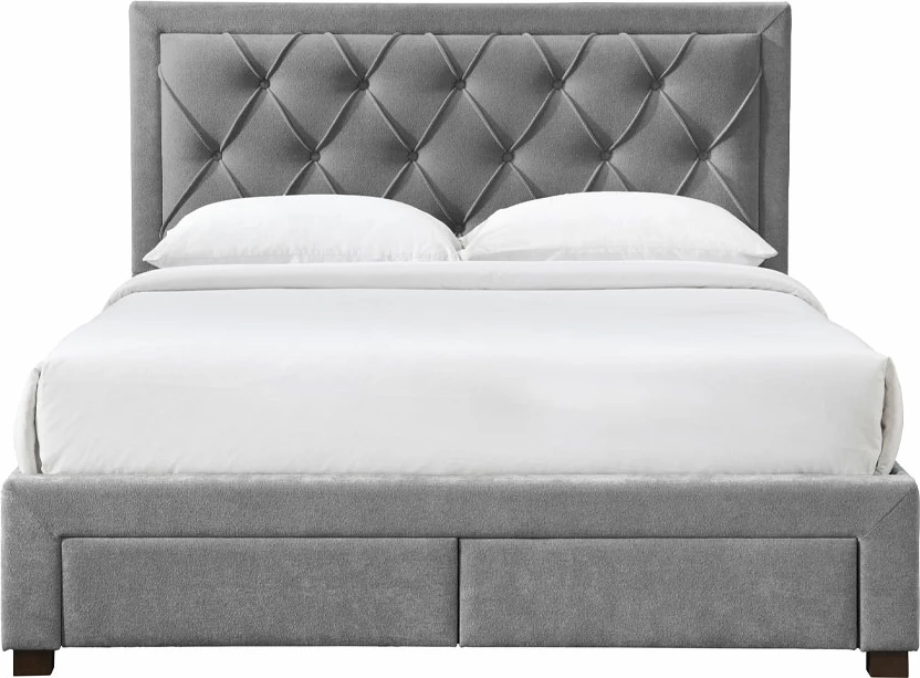 Krevat Noble për dyshek 160x200cm, ngjyrë gri e errët, 216.5x165x122