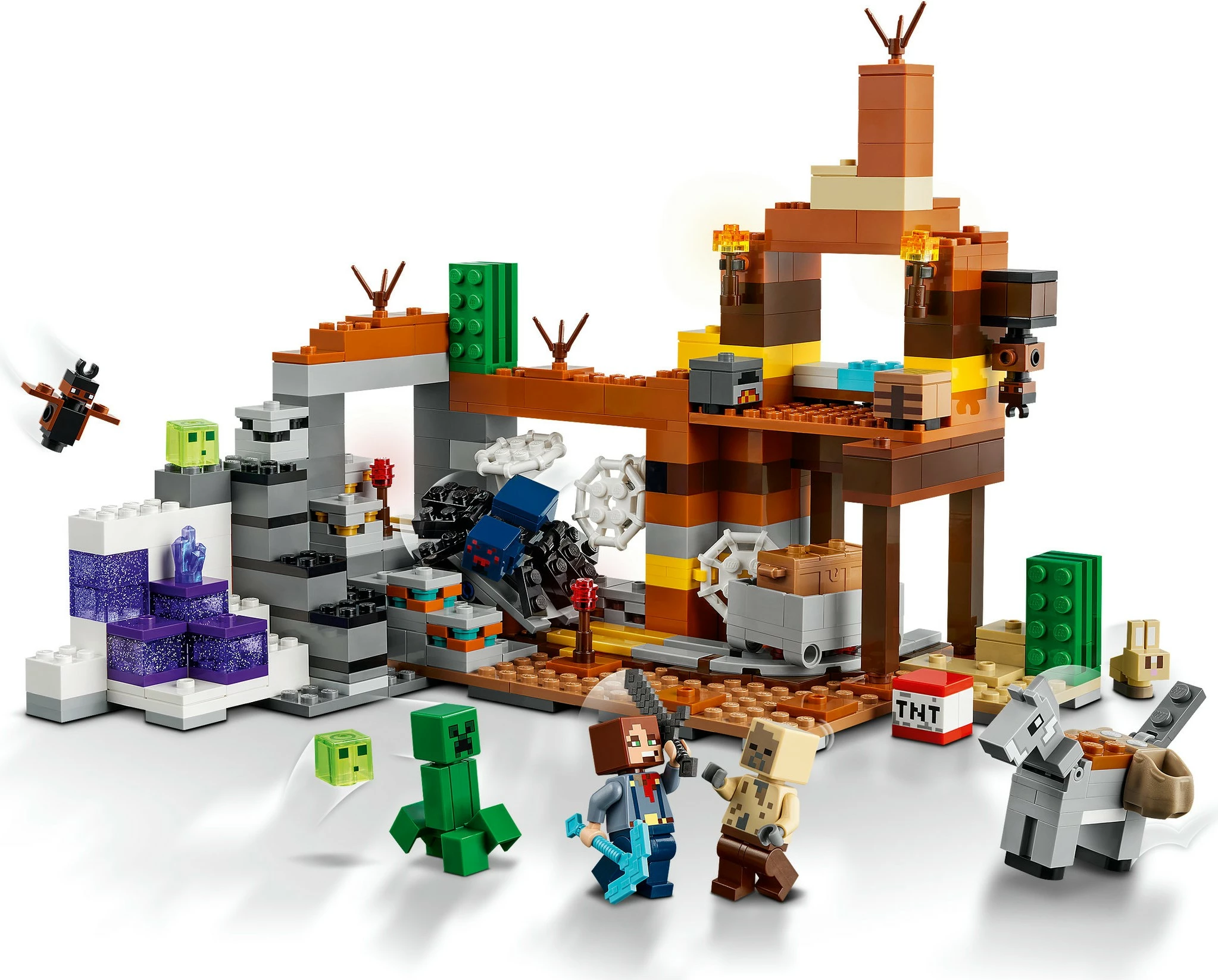 Set ndërtimi LEGO Minecraft 21263 The Badlands Mineshaft, shumëngjyrësh