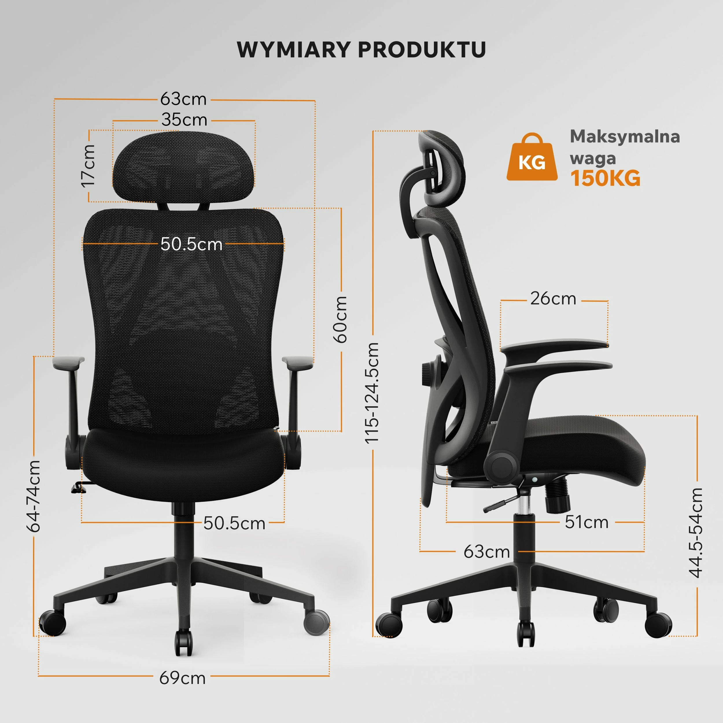 Karrige zyre SENSE7 Noxo, rrjetë, krahë 2D të rregullueshëm, mbështetëse koke e rregullueshme, 150 kg, e zezë