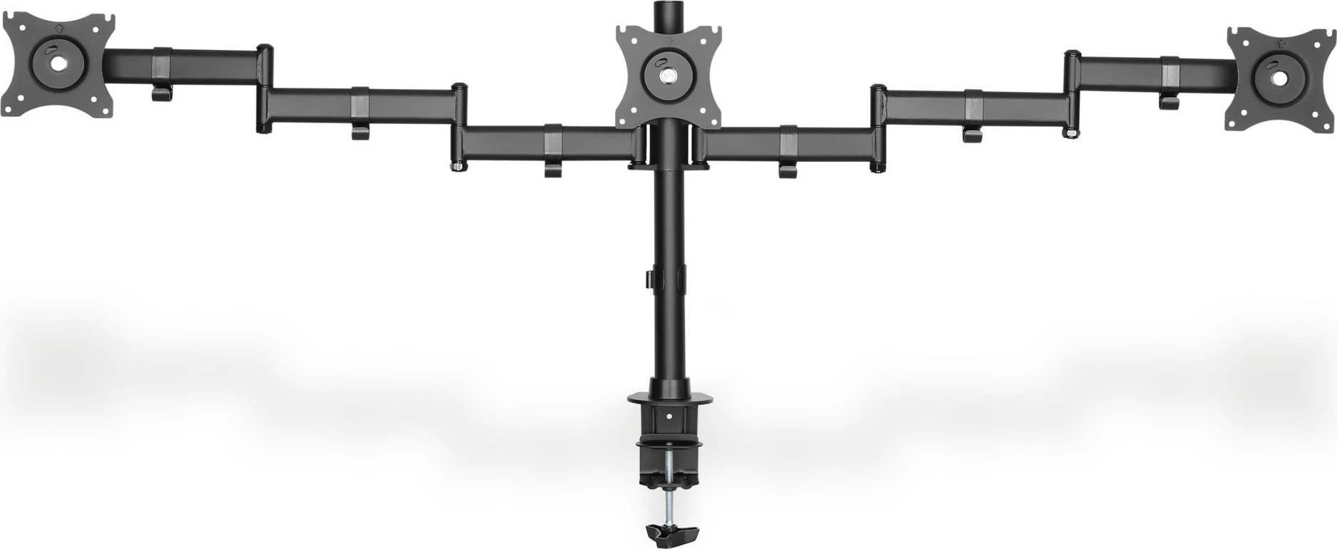 Mbajtës monitorësh Digitus Universal Triple, për 3 monitorë, VESA 100x100 mm, rregullim lartësie, i zi