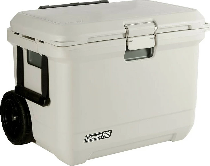 Kuti ftohëse Coleman PRO 55QT, 52L, me rrota dhe dorezë teleskopike, e bardhë