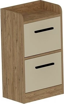 Komodinë natës Hanah Home, ngjyrë Atlantic Pine dhe bezhë, Luses