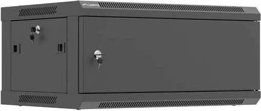 Kabinet rack për mur 19\" Lanberg WF01-6404-00B 4U 600x450, i zi, flat pack