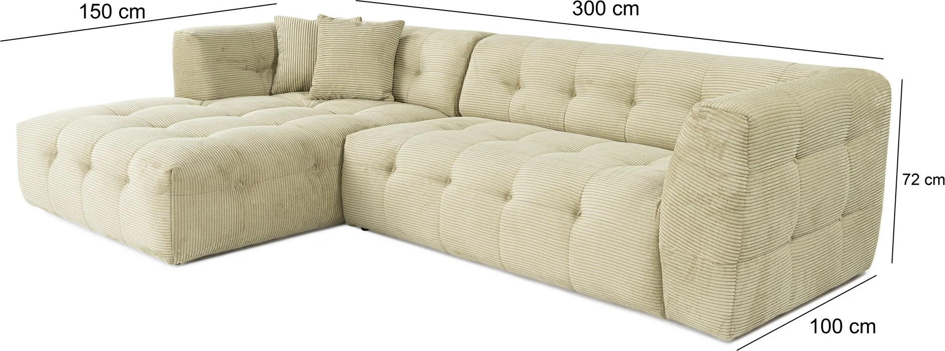 Këndare Atelier del Sofa, Cady këndore majtas, ngjyrë e gjelbër